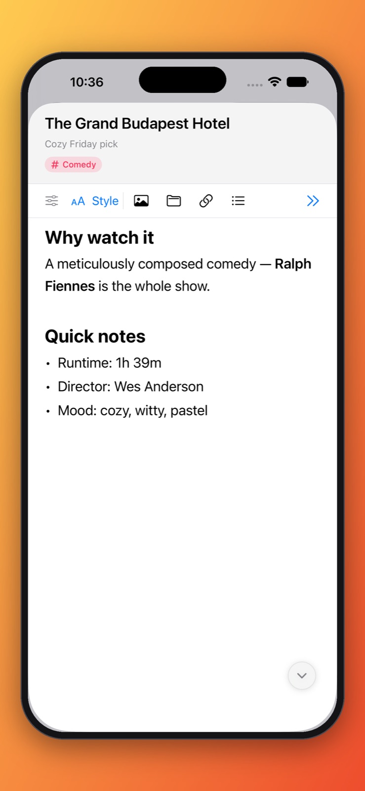 Notes on iPhone